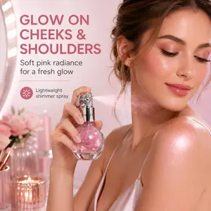 Highlighter Powder Spray,Glitter High Gloss Powder,Shimmer Sparkle Powder Makeup Spray, for Face Body Cosmetic