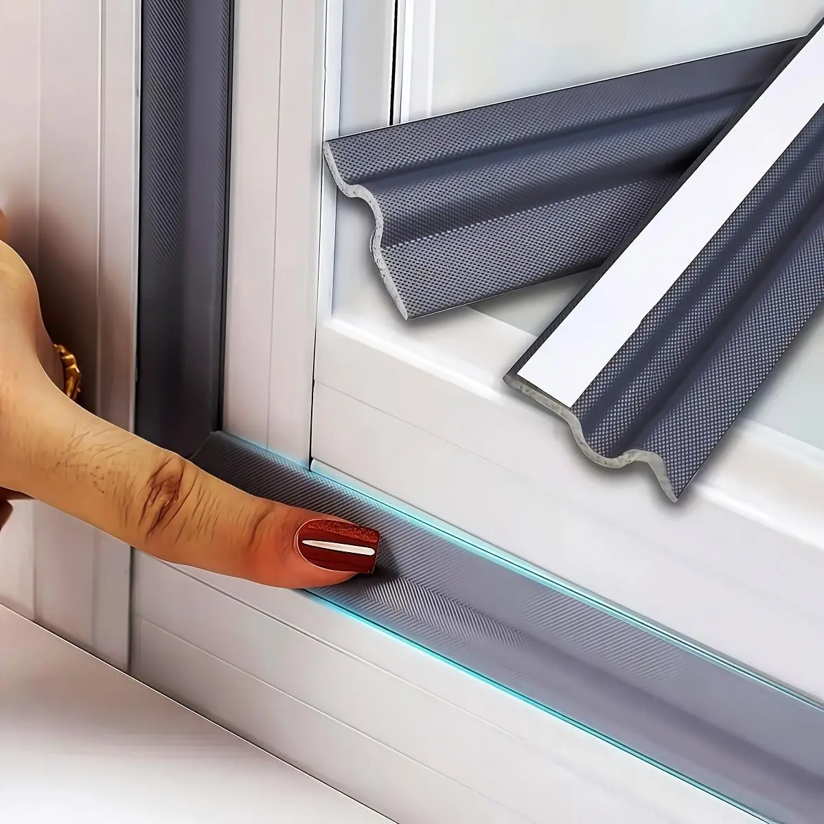 Yitap 5m Window Seal Strip, Garage Door Threshold Seal Bottom, Strong Adhesive Door Sealing Tape, Draft Stopper, Winter Insulation Waterproof Insect Proof, Thick Foam Noise Reduction Door Hardware