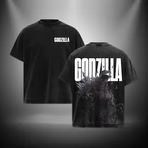 Godzilla Gojira Washed TShirt Hoodie Sweater Toho Godzilla Verser Menswear Gift for movie fans Top Apparel Classic Oversized Seamless Simple Straight Man Clothes Cotton designer shirts