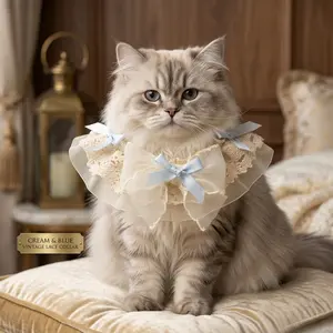 Princess Lace Ruffled Pet Bandana Saliva Bib For Teddy Bichon Small Dogs Cats Kitten Neck Accessories