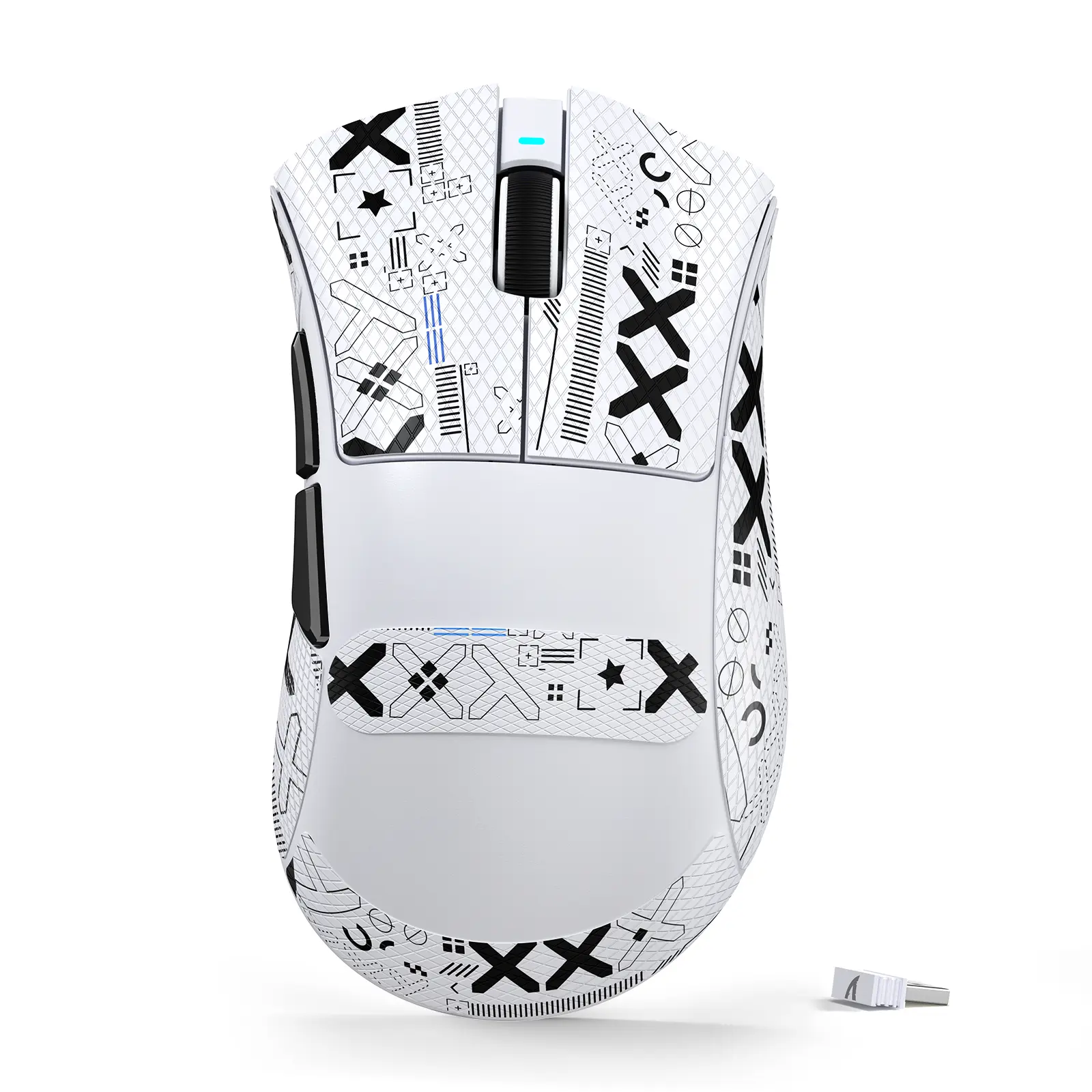 ATTACK SHARK V3 Ultra-Light Wireless Gaming Mouse,PAW3311 Sensor, 500mAh, 62g, 25KDPI 2.4G/BT/USB-C Rechargeable Wireless Mouse with 5 Programmable Buttons for Laptop,PC,Mac Gamer (White Griptape)