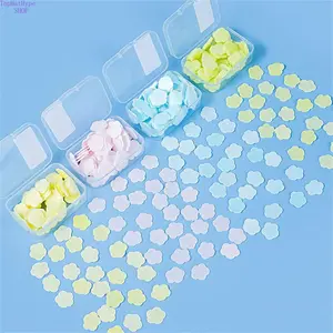 Plant-Based Gentle Lemon Cleansing Hand Soap Petal Sheets, 4 Scented Mini Portable Disposable Options, 4 Boxes (Approx 240 Sheets) for Daily Use, All Skin Types, Outdoor Travel Adults