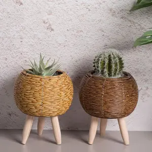 Fashion Rattan Woven Flower Pot Creative Flower Planters