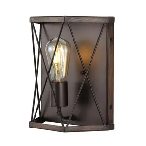 JONATHAN Y Liam 8.25" Rustic Farmhouse Iron LED Sconce JONATHAN Y Liam 8.25" Rustic Farmhouse Iron LED Sconce