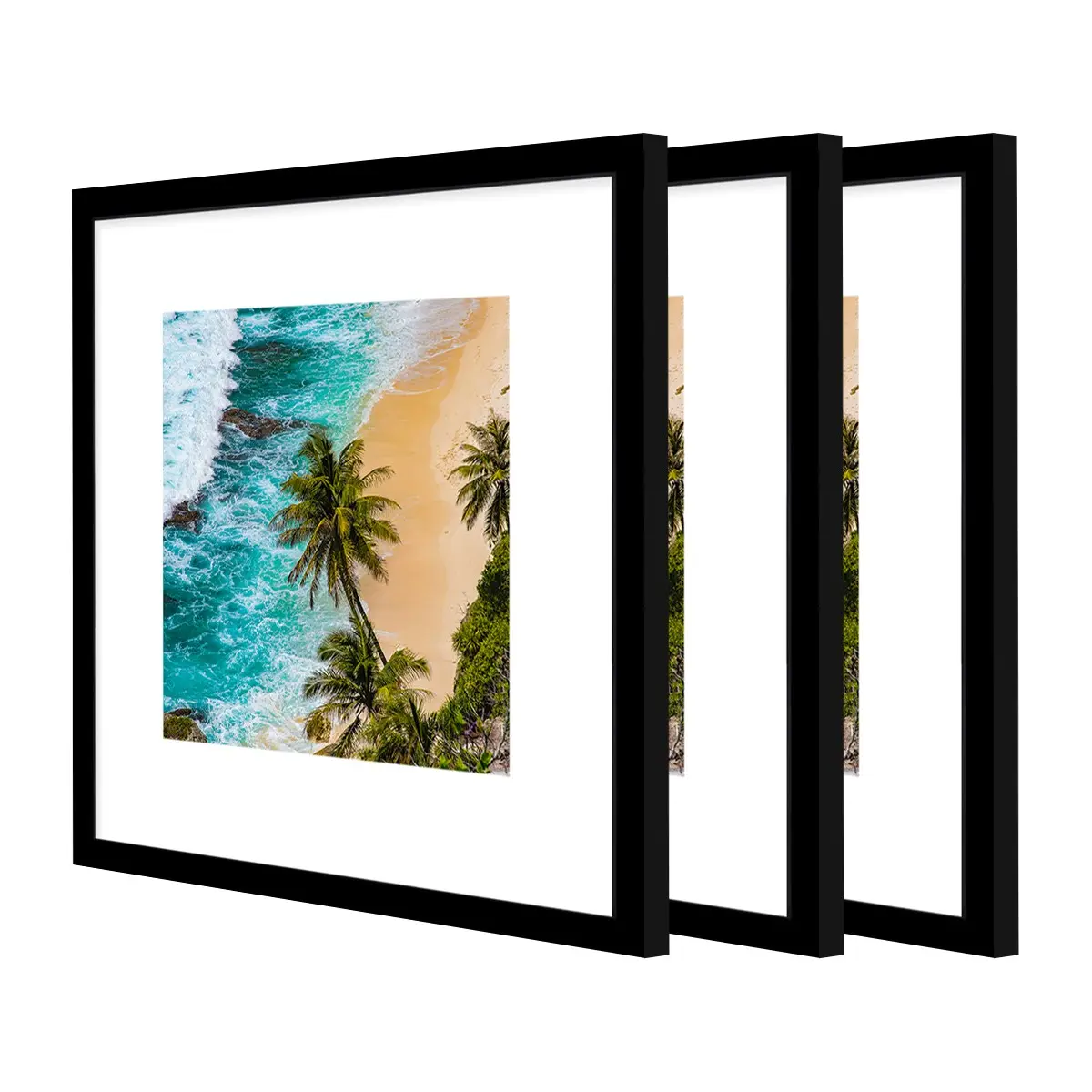 1pc/3Pcs Square Picture Frame Set 12x12/8x8/6x6/10x10 Wall & Tabletop Photo Frames White Black Wood Grain Photo Frames For Wall Home Decor Christmas Gallery Wall Art Display Wooden Picture Frames