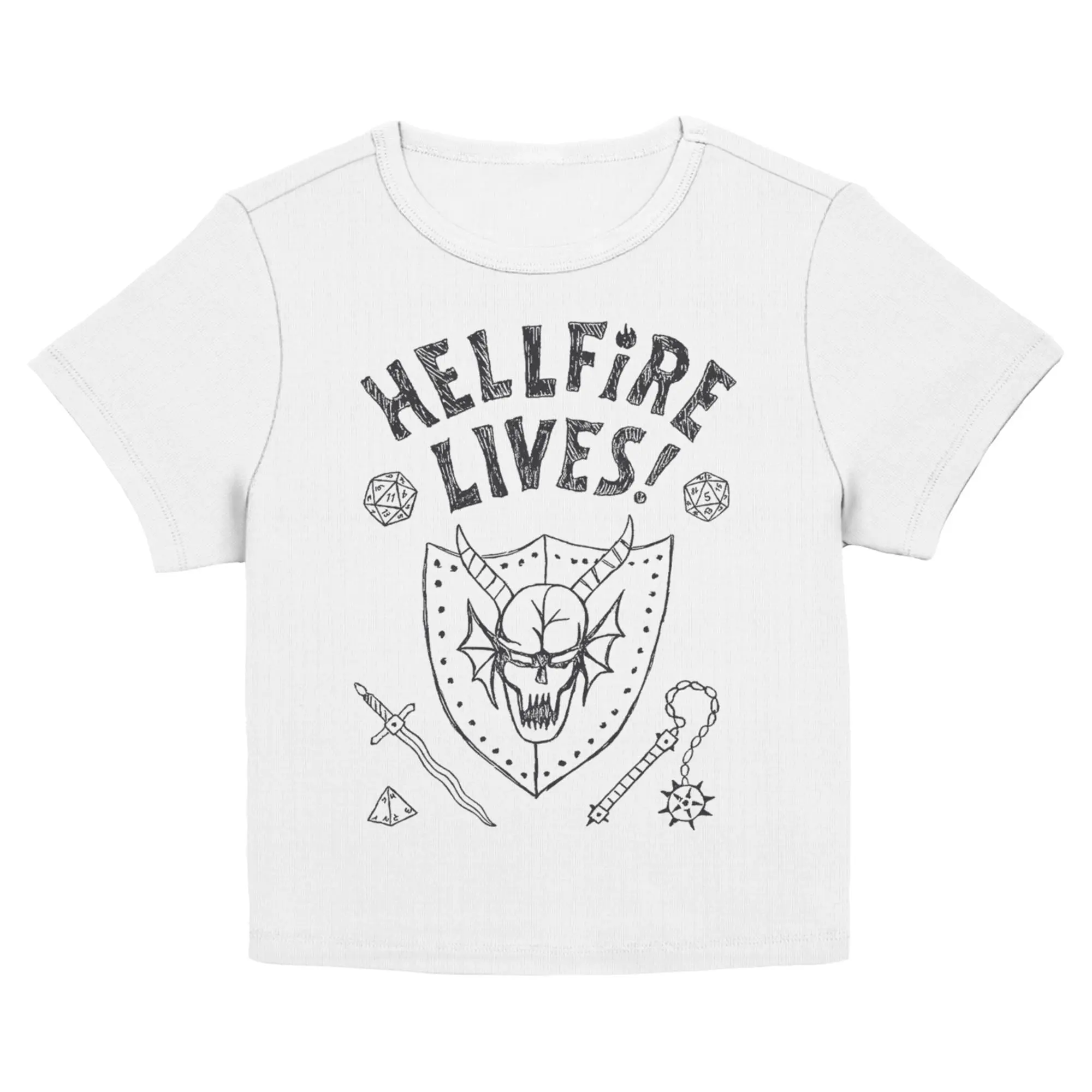 Juniors Womens Stranger Things Hellfire Lives T Shirt