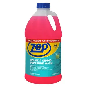 ZEP 64 oz. House and Siding Pressure Wash Concentrate Cleaner, Professional Formula for Pressure Washers, Removes Algae, Mold, Mildew and Dirt from Vinyl, Wood, Aluminum, Brick and Stucco Siding, Makes Up to 10 Gallons of Cleaner.