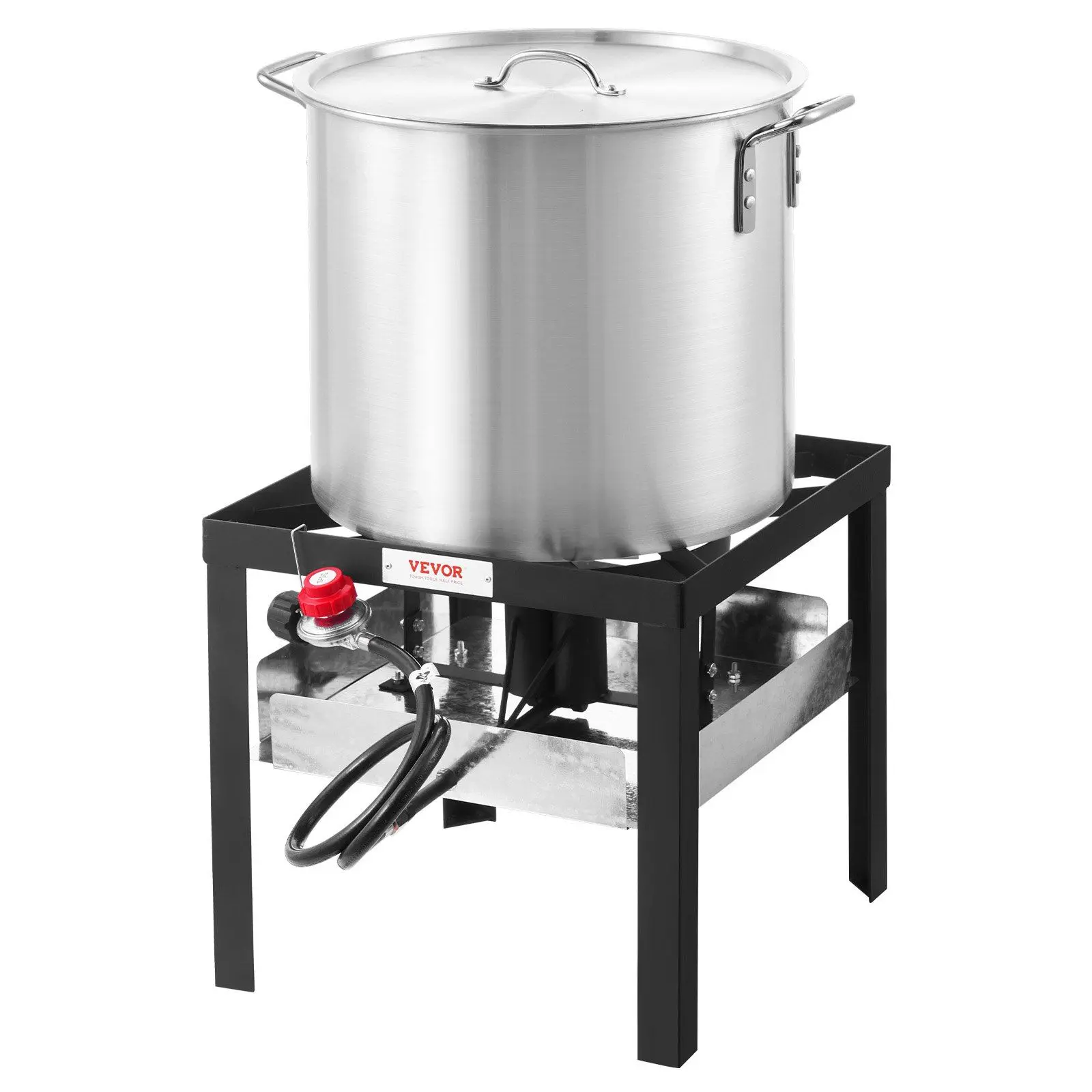 VEVOR 100 Qt Seafood Boiling Cookware Kit, Outdoor Crab Crawfish Cooking Pot with Strainer
