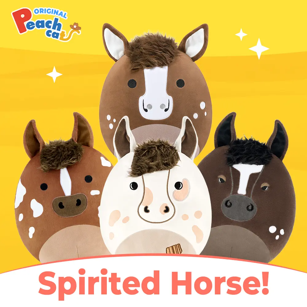 PEACHCAT 12inch Cute Horse Plushies  Soft Stuffed Animal Toy for Kids & Adults Kawaii Appaloosa & Quarter Horse Cowgirl Gift , for Kids Adults Brown  Soft Huggable,cute girly gifts,animal pillow,comfy plush toy,comfort plush, decoration toy sohochic