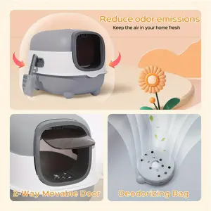 Large Capacity Cat Litter Box, Fully Enclosed Cat Litter Box With Odor Isolation Dual-purpose Foldable Design, Cat Box For Mini Kitten And Middle Cats