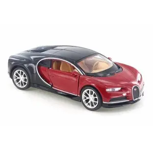 Bugatti Chiron Red 4.5" Diecast Model Pullback - Welly - 43738