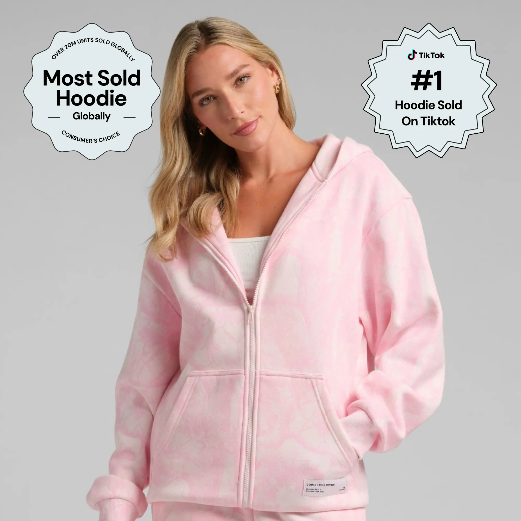 Comfrt | Camo Zip Hoodie - Mega | Extra Roomy Soft Fleece Camo Full Zip Up Sweatshirt