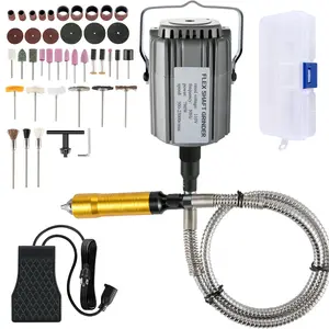 VEVOR Flex Shaft Grinder 780W Rotary Tool 500-23000RPM Rotary Carver with 1/4" 3-Jaw Chuck & Stepless Speed Foot Pedal Hanging Grinding Machine 131PCS Accessories for Jewelry Polishing Grinding