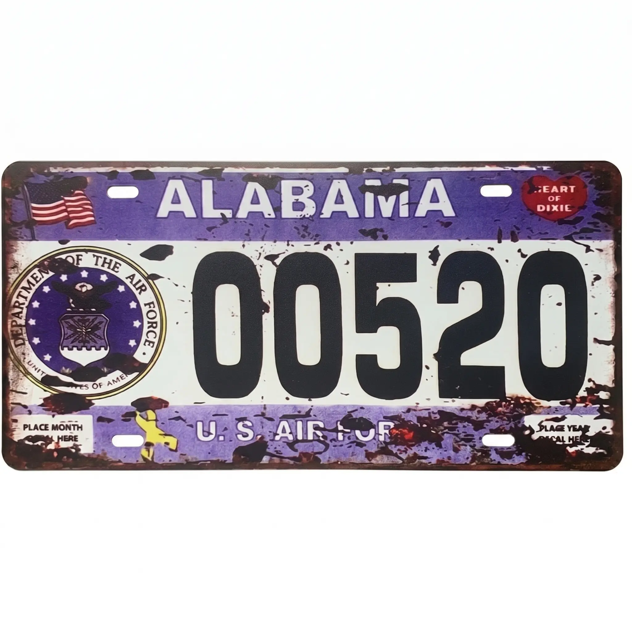 Retro Rusty Texas Aluminum License Plate 12"x6" Front of Car Decorative License Plates Novelty Car Decor License Plate for Men Women