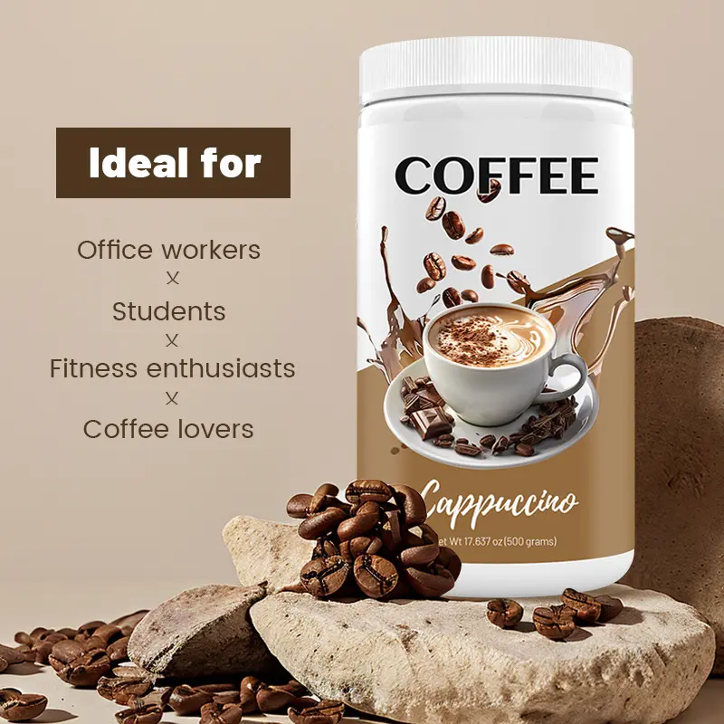 Coffee Cappuccino Flavor Beverage Creamy with L-Carnitine a Dietary Supplement Product