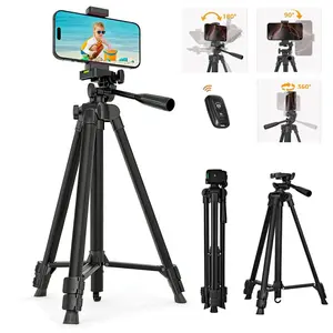 Portable Phone Tripod, Lightweight Phone & Camera Mount Tripod Stand with Remote & Phone Holder, Cellphone Tripod Compatible with iPhone 16 Pro Max/15 Pro/Samsung/DJI/GoPro, Remote Control Tripod