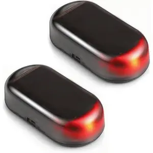 Car Solar Power Simulated Dummy Alarm, 2Pack Warning Anti-Theft LED Flashing Security Light Fake Lamp Car Alarm Security Anti Theft Device Anti Theft Car Device