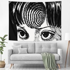 modern portrait pattern tapestry room decor, 1 count creative wall hanging room decor, wall decor for home living room bedroom, home decor, boyfriend gift, decoration items, decorations supplies, design