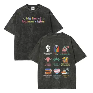 Men's Oversized Unisex Cotton T-Shirt - Vintage Washed, Comfortable Fabric, Human Rights Equality Graphic Tee for Everyday Social Justice Activists,summerwins,father'sdaygifts