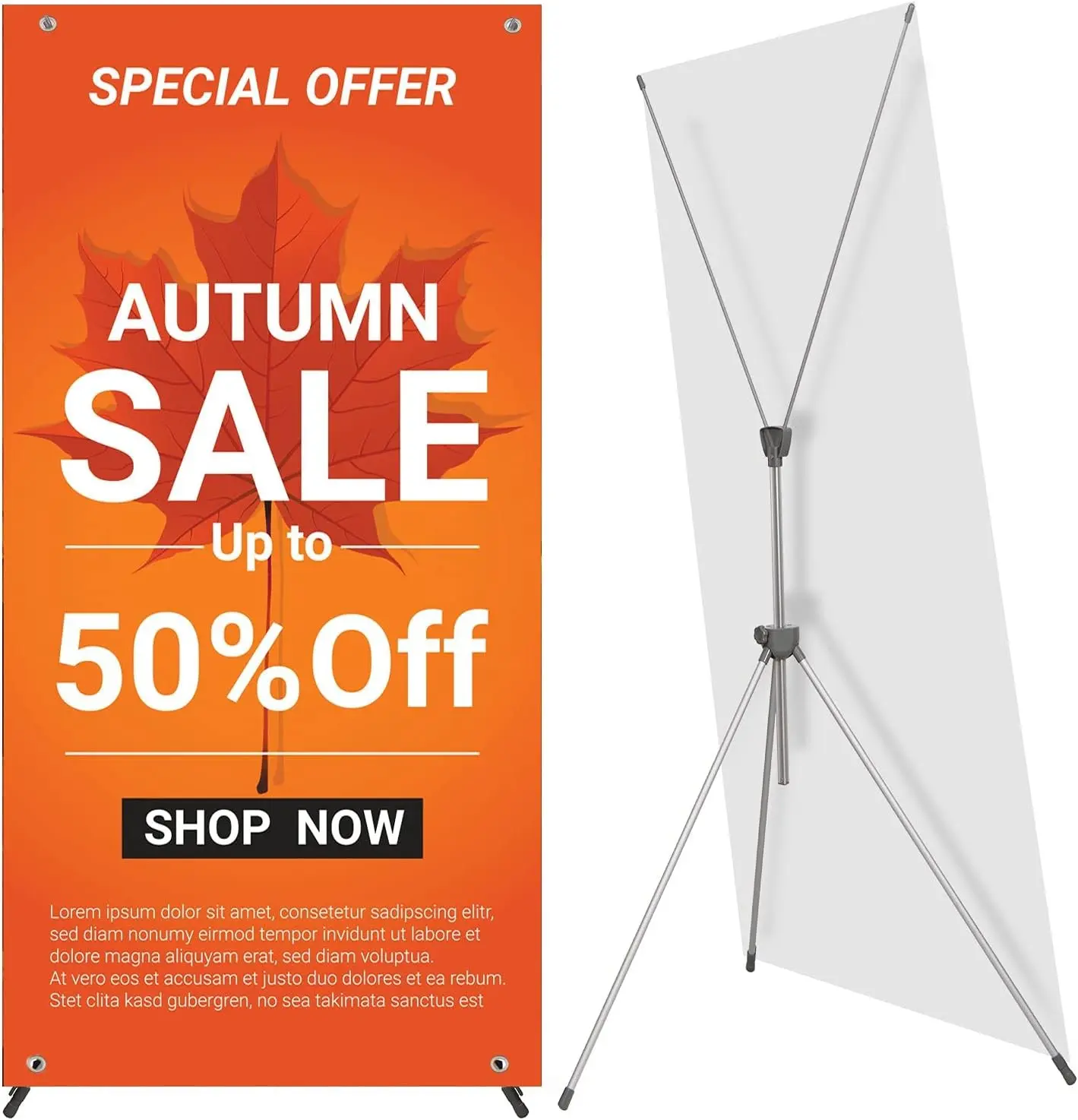 Adjustable Reinforced X Banner Stand, Fit Banner Size 23 x 63 to 32 x 78 Inches with Travel Bag 2 Pack