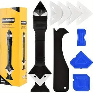 3-in-1   with   head, 11-piece  finishing  kit,  remover and sealant finishing , and 5 replacement scraper pads. Multi-Function Caulking   tiktokshopspringglowup Silicone Stainless Steel Grout Tool Set