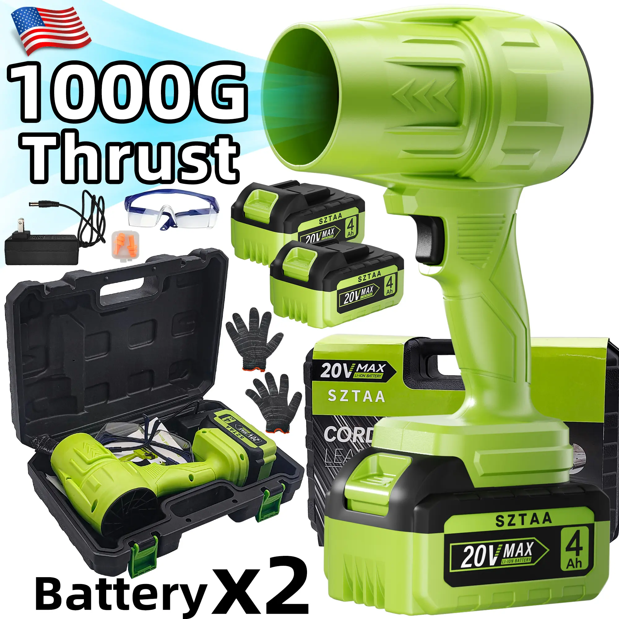 Portable Cordless High Speed Blower with Brushless Pure Copper Motor – for Leaf Blowing, Car Drying After Wash, Portable Cordless Blower