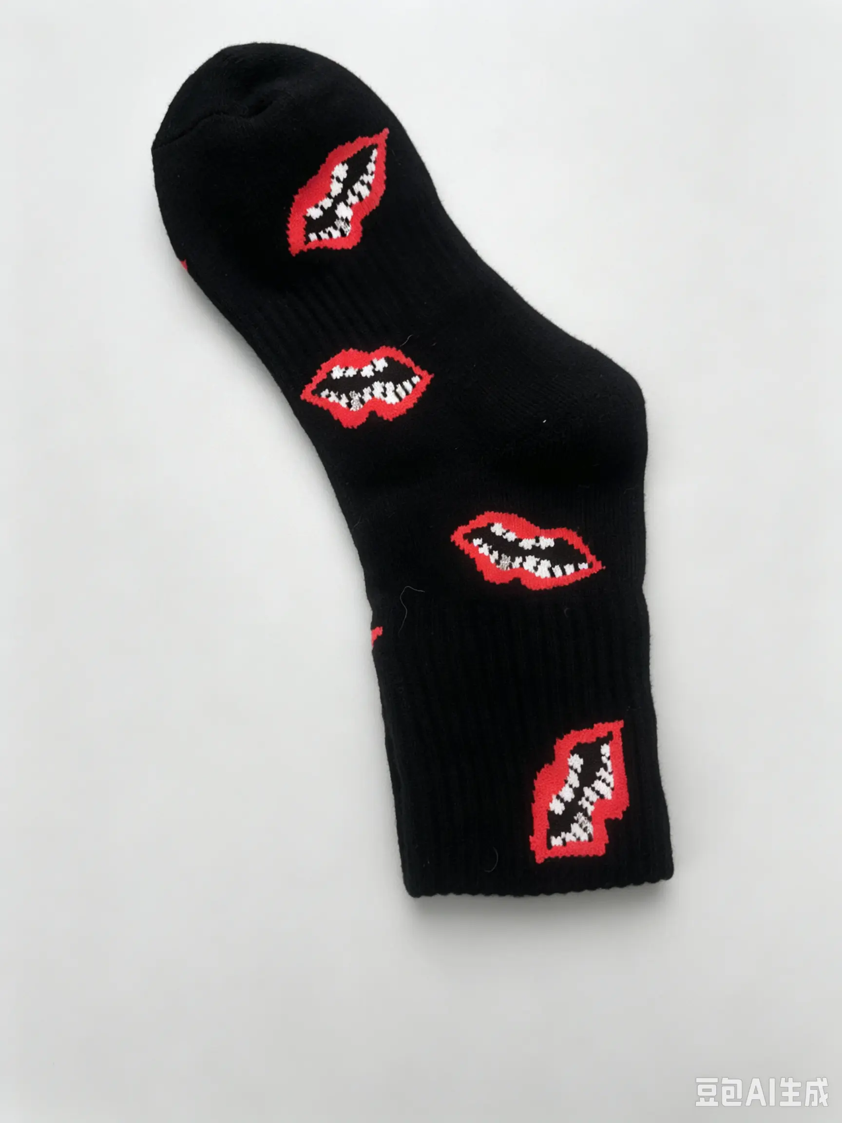 Fire Red Lip Trendy Socks Mid-calf athletic socks for skate & basketball, thickened premium fabric with leg-slimming compression fit!