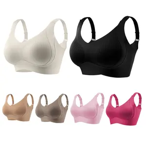 5/6Pack Women's Solid Color Wireless Bra, Comfortable Breathable Push Up Bra, Soft Lightweight Lingerie for All Seasons, Womenswear