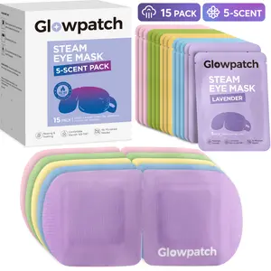 Glowpatch 15 Packs Steam Eye Mask, Heated Eye Mask for Dry Eyes, Self Heating Warm Compress, Disposable Travel Essentials & Relaxation Set, Mothers Day Gift, summervibes (Variety)