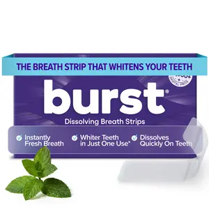 BURST Dissolving Breath Strips - 10 Fast-Dissolving Strips for Instant Bad Breath Relief - Vegan & Cruelty-Free Formula