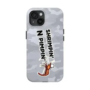 Shrimpin' N Pimpin' Camo Tough Phone case – Old School phonecase Suitable for iPhone 17-11 Pro Max/Plus Bottomland, Hunting Gifts, Durable Accessories