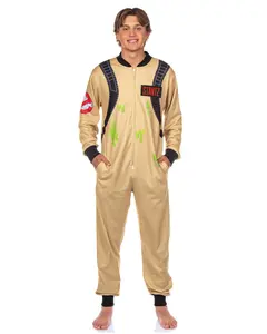 Ghostbusters Jumpsuit Union Suit Adult Costume One Piece Cosplay Pajama Sleepwear