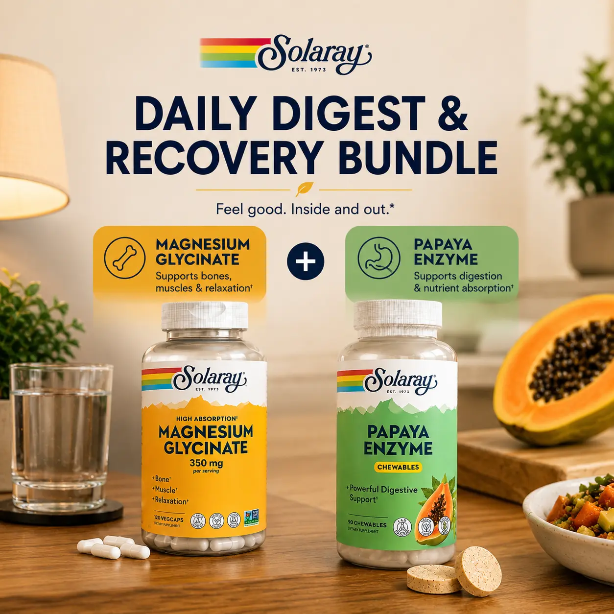 Daily Digest  & Recovery Bundle: Papaya Enzyme & Magnesium Glycinate