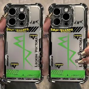 [Shockproof Phone Case] Electroplated Shockproof Cyberpunk Style Phone Case | Transparent Soft Back Cover for iPhone 17 16 15 14 13 12 11 Pro Max X XR XSMAX 8 7 Plus Samsung S21 S22 S23 S24 S25