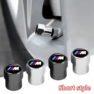 Car Tire Valve Stem Cap, Wheel HUB Decorative Air Nozzle Cover, Dustproof Anti-Leak Protection, Creative Car Accessory for Bmw