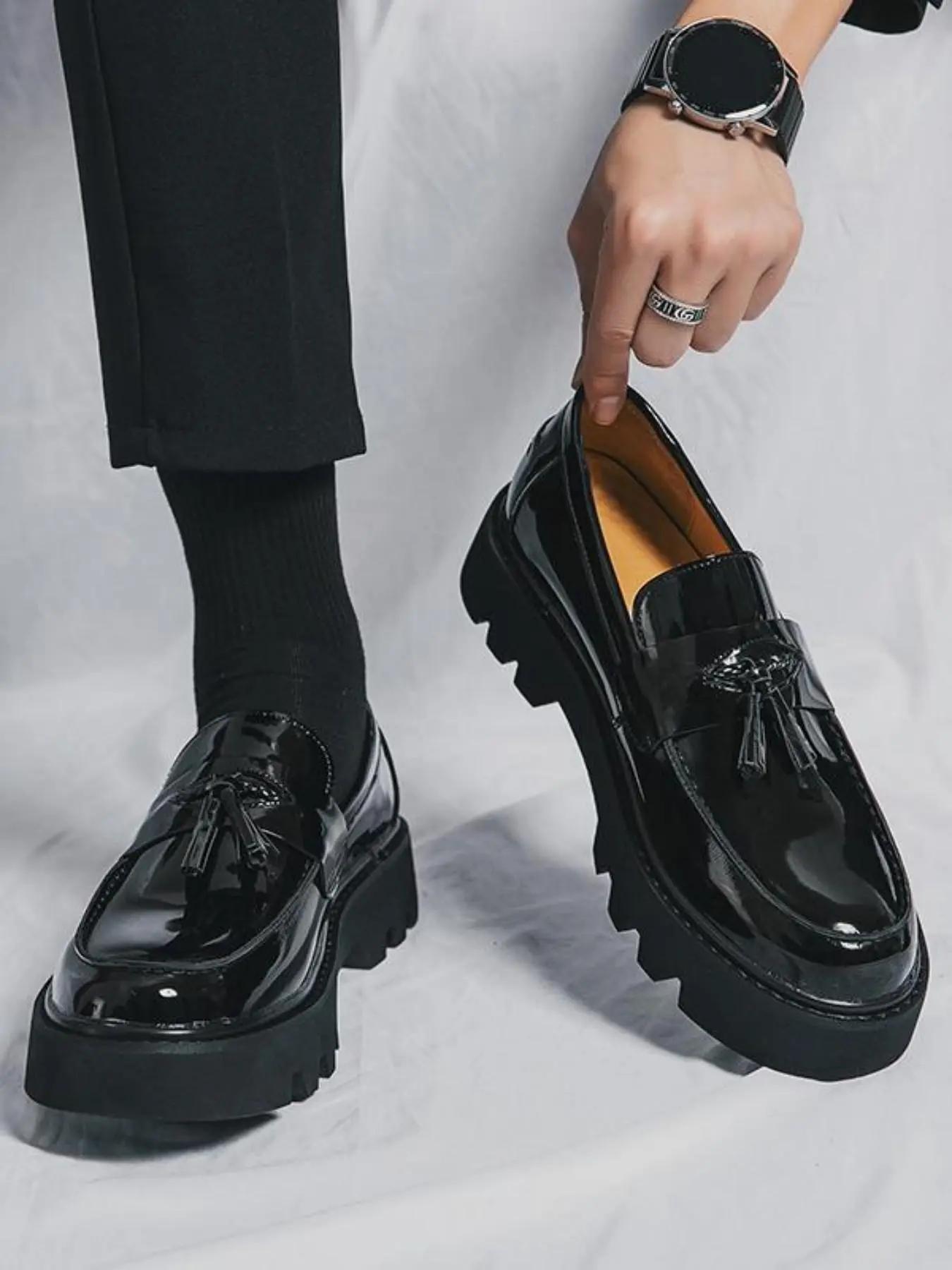 Men's Fashionable Tassel Decor Low Top Loafers, Casual Comfortable Round Toe Classic Slip On Loafers for Daily Wear, Male All-match Shoes for Daily Wear, PU Leather Footwear
