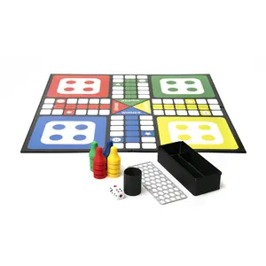 Premium Ludo Board Game Set – 20"x20" Quad Fold Board with Pawns, Dice, Dice Cup & Storage Box