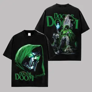 Doctor Doom Inspired Vintage Washed T-Shirt, Metal Mask Monarch Graphic Tee, Dark Sorcerer Villain Streetwear Shirt, Retro Comic Inspired Cotton Tee, Oversized Fantasy Warrior Unisex Top, Gift For Comic Fans