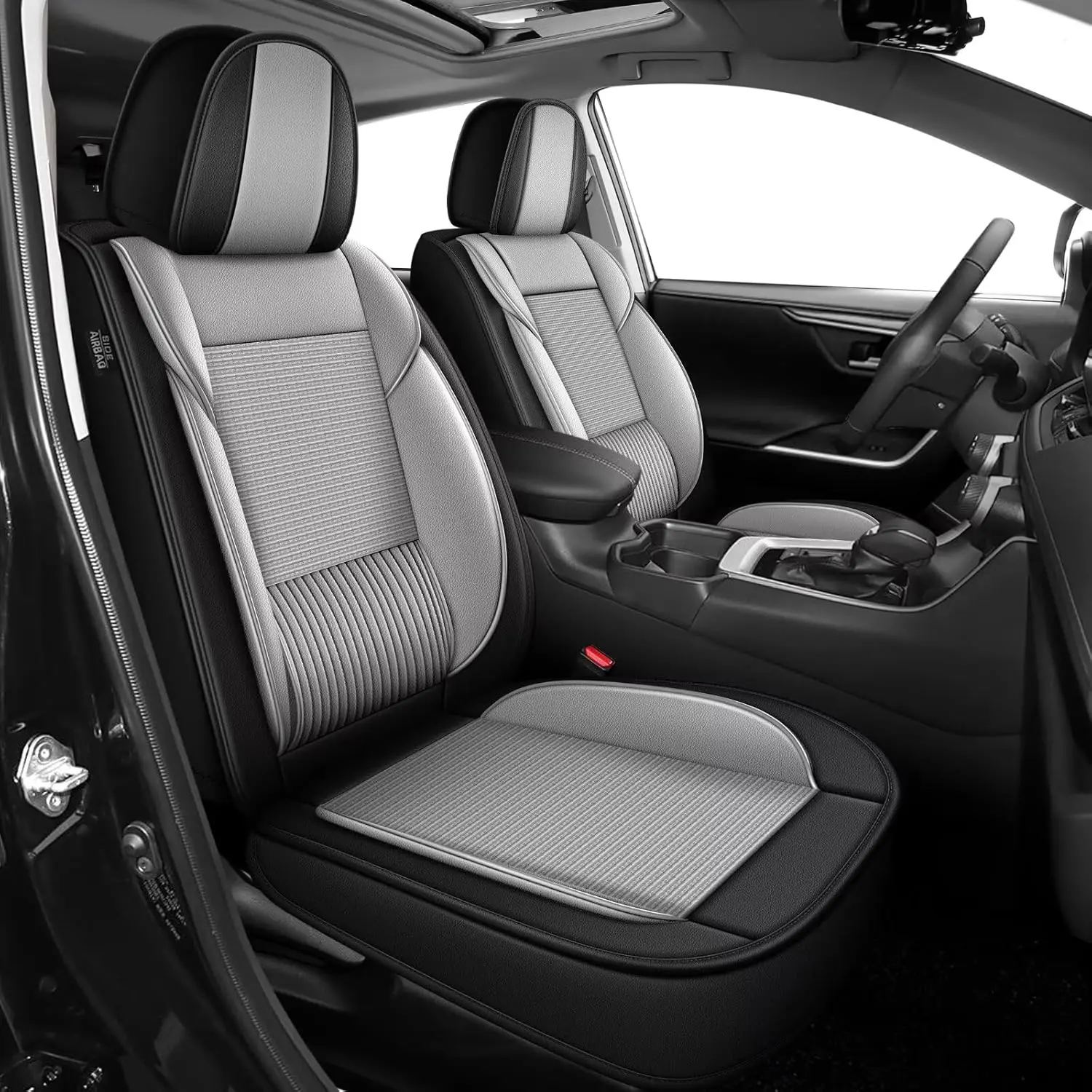 Car Seat Covers Full Set, 2-Row 5-Seat Airbag-Safe Breathable Cooling Ice Silk Leather Cushions for Chevy Equinox 2007-2026, Automotive Interior Accessories, Car Seats Covers