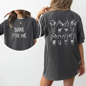 ChicCotton Vintage Bark For Me Comfort Colors Shirt, Distressed Rock Dog Barking T-shirt, Edgy Graphic Front And Back Graphic Tee