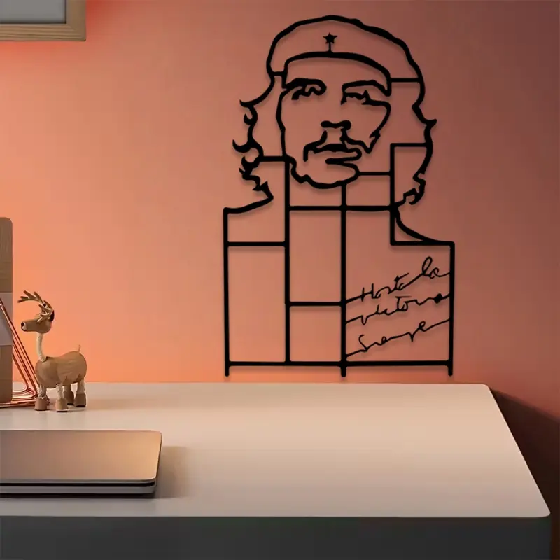 1pc Che Metal Wall Art, Che Statue Mural, Perfect for Office Wall, Study Room Wall, Gallery Wall, Patriotic Decor, Ideal Gift for History Lovers, Durable Metal
