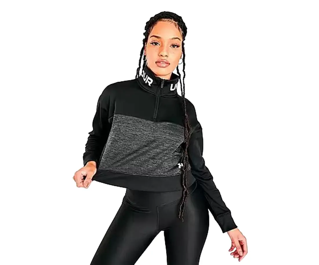 UNDER ARMOUR Women's Fleece Cropped Half-Zip Pullover, Long Sleeve Activewear Top for Outdoor Sport