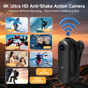 JEYUIN 4K Thumb Action Camera, Thumb POV Portable Body Cam, Tiny Size, Hands Free, Mount Anywhere Magnetic Sport DV,Skiing ,Bike Cycling, Pet, Vlogging Card Water Proof