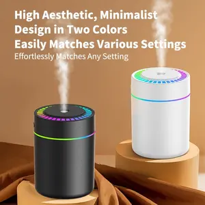 USB Powered Air Humidifier, Portable Mini Aroma Diffuser with Colorful LED Light, Silent Humidifier for Home, Bedroom, Car, Aromatherapy Humidifier