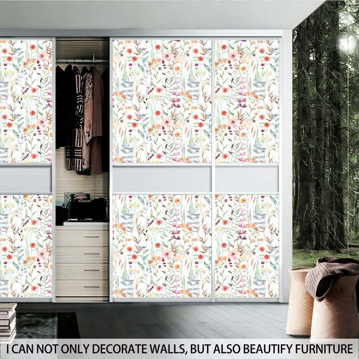 Creative Watercolor Floral Pattern Wallpaper, PVC Material, Self-Adhesive, Moisture-Proof, Ideal for Kitchen/living Room/bedroom Decor
