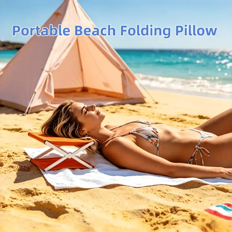 Portable Foldable Beach Pillow for Camping, Compact and Easy to Store, Ideal for Outdoor Activities, Convenient Headrest or Small Cushion