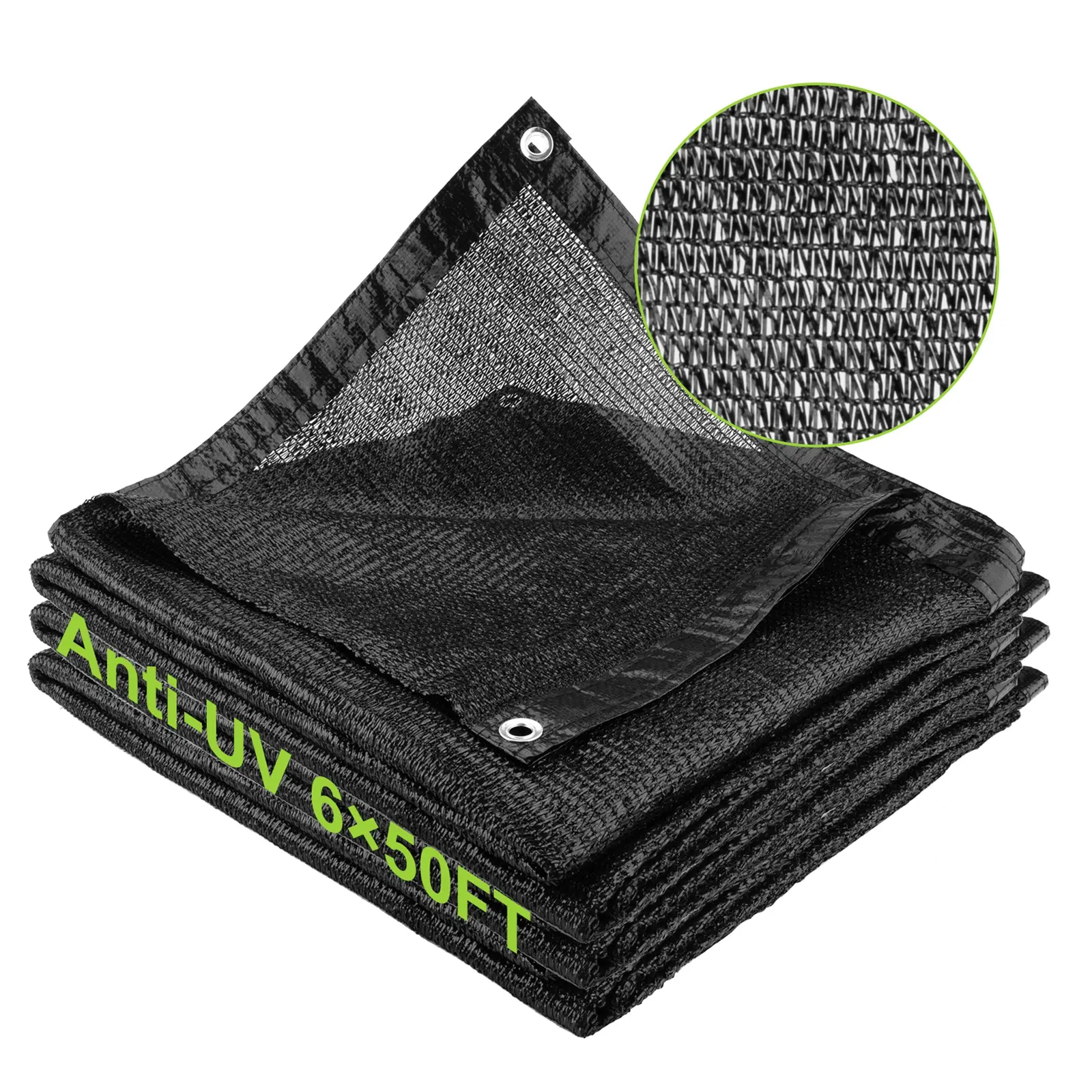Shade Cloth, 60% Sunblock 6 x 50 ft Sun Shade Sail for Garden Patio Plants Pergola Greenhouse Deck Yard Pool, Black