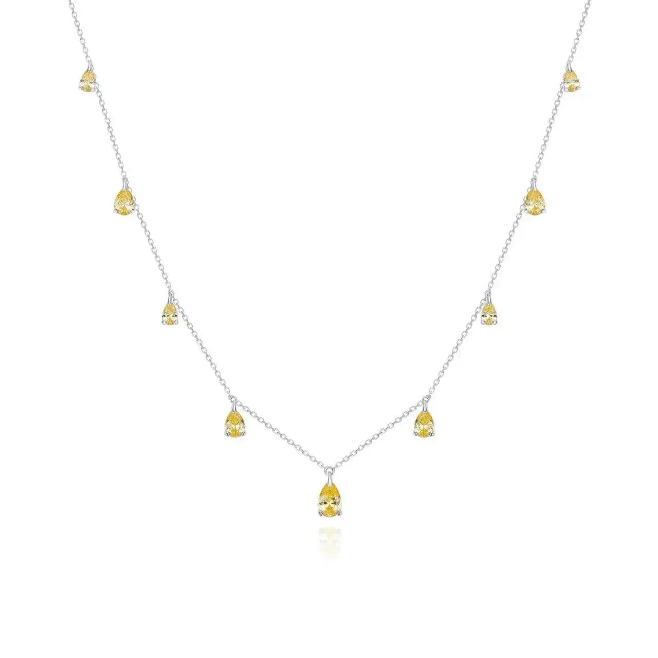 Champagne Drop Necklace in Canary Yellow