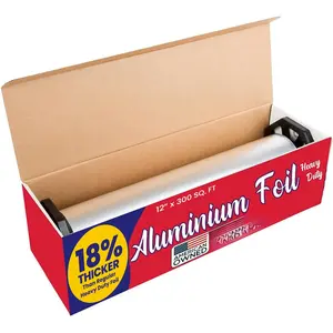 Ultra-Thick Heavy Duty Household  Foil Roll (12" x 300 Square Foot Roll) with Sturdy Corrugated  Box - Heavy Duty  Safe Foil Wrap -  Kitchen Wraps & Baking need