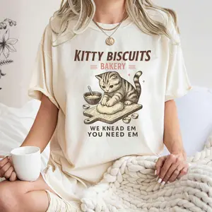 Knead to Purr, Funny Cat Bakery Shirt, Kitty Kneading T-Shirt, Cute Cat Lover Tee